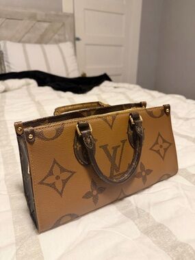 Louis Vuitton Brown Monogram Satchel with Dark Trim